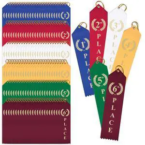 Hodges Badge - 150 Pack - 1st 2nd 3rd 4th 5th and 6th Award Ribbons - 25 Each - Made in USA Hodges Badge - 150 Pack - 1st 2nd 3rd 4th 5th and 6th Award Ribbons - 25 Each - Made in USA
