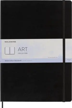 Art Watercolor Notebook, Hard Cover, A3 (11.75" x 16.5") Plain/Blank, Black, 60 Pages Art Watercolor Notebook, Hard Cover, A3 (11.75" x 16.5") Plain/Blank, Black, 60 Pages