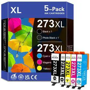 273 XL Ink Cartridges Combo Pack Replacement for 273 273XL T273XL Ink Work with XP-520 XP-600 XP-610 XP-620 XP-800 XP-810 XP-820 Printers(5-Pack, 1BK/1PBK/1C/1M/1Y) 273 XL Ink Cartridges Combo Pack Replacement for 273 273XL T273XL Ink Work with XP-520 XP-600 XP-610 XP-620 XP-800 XP-810 XP-820 Printers(5-Pack, 1BK/1PBK/1C/1M/1Y)