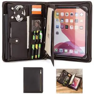 Leather Portfolio Padfolio for ipad Pro 11" Genuine Leather Smart Folio for 11-inch ipad pro 11 case with Pencil Holder Zipper Pocket Multifunctional Case for iPad 11/iPad 10.5/iPad 9.7 Leather Portfolio Padfolio for ipad Pro 11" Genuine Leather Smart Folio for 11-inch ipad pro 11 case with Pencil Holder Zipper Pocket Multifunctional Case for iPad 11/iPad 10.5/iPad 9.7