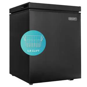 1.8 Cu.Ft Chest Freezer with Removable Basket, Small Deep Freezer Adjustable Thermostat, Quiet Mini Freezer with Top Door, Energy Saving for Apartment/Garage/Basement/Dorm/Home,Black 1.8 Cu.Ft Chest Freezer with Removable Basket, Small Deep Freezer Adjustable Thermostat, Quiet Mini Freezer with Top Door, Energy Saving for Apartment/Garage/Basement/Dorm/Home,Black