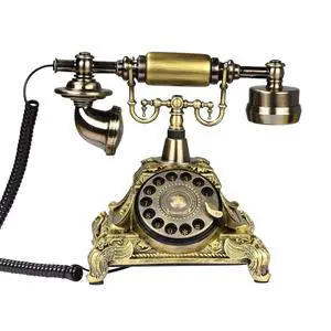 Rotary Antique Telephone,Resin Imitation Copper Retro Landline Turntable Telephone Decoration Home Office Telephone(Copper Color-117AS) Rotary Antique Telephone,Resin Imitation Copper Retro Landline Turntable Telephone Decoration Home Office Telephone(Copper Color-117AS)