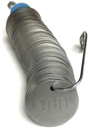 Stainless Steel Tags, Numbered 001-100, 1.25" Round Stainless Steel Tags, Numbered 001-100, 1.25" Round