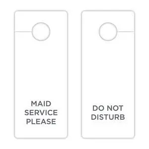Hotel & Motel Do Not Disturb/Maid Service Door Tag Hanger 3x8" Sign, 100 per case Hotel & Motel Do Not Disturb/Maid Service Door Tag Hanger 3x8" Sign, 100 per case