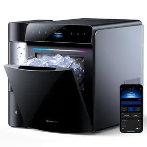 Smart Countertop Ice Maker 2 Pro, 3-Minute Fast 9 Ice Cubes with 3 Size, 47lbs Daily, 40dB Quiet, Smart Pre-Cooling, App & Voice Control, Self-Clean, Dual Water Tanks for Home, Coffee, Party Smart Countertop Ice Maker 2 Pro, 3-Minute Fast 9 Ice Cubes with 3 Size, 47lbs Daily, 40dB Quiet, Smart Pre-Cooling, App & Voice Control, Self-Clean, Dual Water Tanks for Home, Coffee, Party