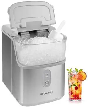 Countertop Crunchy Chewable Nugget Ice Maker, Compact, 33lbs per Day, Metallic Finish Countertop Crunchy Chewable Nugget Ice Maker, Compact, 33lbs per Day, Metallic Finish