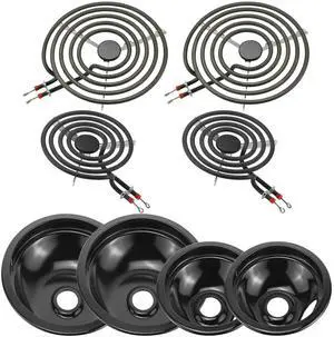 5304430149 5304430150 Black Porcelain Drip Pan & MP22YA Electric Stove Burner Replacement for F-rigidaire/Ken-more/T-appan, 318067041 318067051 Stove Drip Pans & Stove Burner Replacement by 5304430149 5304430150 Black Porcelain Drip Pan & MP22YA Electric Stove Burner Replacement for F-rigidaire/Ken-more/T-appan, 318067041 318067051 Stove Drip Pans & Stove Burner Replacement by