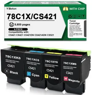 High Yield 78C10 Toner Cartridge 78C1XK0 78C1XC0 78C1XM0 78C1XY0 Replacement for Lexmark CS421 CS421DN CX421ADN CS521 CS521DN CS522 CS522DE CS622 CX522 CX622 CX622ADE CX625 Printer High Yield 78C10 Toner Cartridge 78C1XK0 78C1XC0 78C1XM0 78C1XY0 Replacement for Lexmark CS421 CS421DN CX421ADN CS521 CS521DN CS522 CS522DE CS622 CX522 CX622 CX622ADE CX625 Printer