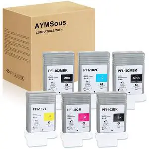 PFI-102 Ink Cartridge Replacement for Canon PFI-102 PFI102 PFI-102MBK PFI-102BK PFI-102C PFI-102M PFI-102Y for Canon imagePROGRAF iPF500 510 600 605 610 650 655 700 710 720 750 (6-Pack) PFI-102 Ink Cartridge Replacement for Canon PFI-102 PFI102 PFI-102MBK PFI-102BK PFI-102C PFI-102M PFI-102Y for Canon imagePROGRAF iPF500 510 600 605 610 650 655 700 710 720 750 (6-Pack)