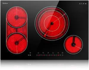Electric Cooktop 30 Inch, 4 Burners Electric Stove Top, Drop-in | Flexible Bridge &Triple Ring Expandable Burners, Pause, Timer, Child Lock, 7800W Built-in Ceramic Cooktop, 220-240V Hard Wire Electric Cooktop 30 Inch, 4 Burners Electric Stove Top, Drop-in | Flexible Bridge &Triple Ring Expandable Burners, Pause, Timer, Child Lock, 7800W Built-in Ceramic Cooktop, 220-240V Hard Wire