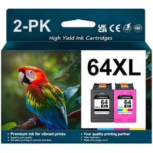 64XL Ink Cartridge Combo Pack Replacement for HP 64 Ink HP64XL Works for Envy Inspire 7955e 7958e 7255e Photo 7155 7858 7155 7100 7800 7900 7855 6222 Tango (Black Tri-Color, 2Pack) 64XL Ink Cartridge Combo Pack Replacement for HP 64 Ink HP64XL Works for Envy Inspire 7955e 7958e 7255e Photo 7155 7858 7155 7100 7800 7900 7855 6222 Tango (Black Tri-Color, 2Pack)