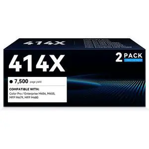 414X Black High Yield Toner Cartridge Replacement for HP 414X W2020X with HP Color LaserJet Pro MFP M479fdw M479fdn M479dn M454dw M454dn M480f M455dn Printer Ink (with Chip, 2 Pack) 414X Black High Yield Toner Cartridge Replacement for HP 414X W2020X with HP Color LaserJet Pro MFP M479fdw M479fdn M479dn M454dw M454dn M480f M455dn Printer Ink (with Chip, 2 Pack)