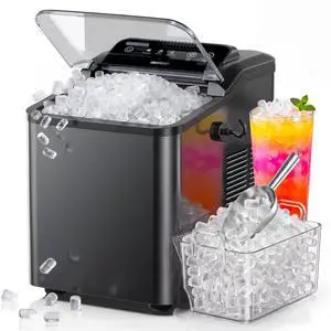 Nugget Ice Maker Countertop, Soft Chewable Pellet Ice, 35lbs/Day | Stainless Steel Ice Maker Ready in 6 Mins with Touch Screen, Auto Ice Drop, Self-Cleaning, Scoop Included for Kitchen Office Nugget Ice Maker Countertop, Soft Chewable Pellet Ice, 35lbs/Day | Stainless Steel Ice Maker Ready in 6 Mins with Touch Screen, Auto Ice Drop, Self-Cleaning, Scoop Included for Kitchen Office