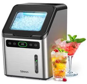 Nugget Ice Maker - Timer Ice Machine with Self-Cleaning, 45lbs per Day Pebble Ice Maker with Soft Chewable Ice, One-Click Operation Ice Machine for Home, Kitchen, Office Nugget Ice Maker - Timer Ice Machine with Self-Cleaning, 45lbs per Day Pebble Ice Maker with Soft Chewable Ice, One-Click Operation Ice Machine for Home, Kitchen, Office