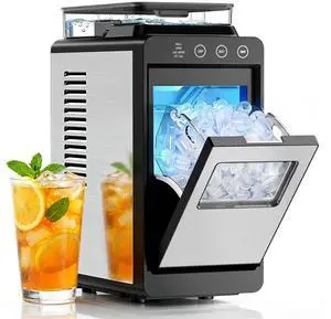 Ice Maker, Portable Ice Machine with Self-Cleaning Function, 8 Cubes in 6 Mins Fast Countertop Ice Making, Compact Ice Cube Maker for Home, Kitchen, RV, Travel, Steel Ice Maker, Portable Ice Machine with Self-Cleaning Function, 8 Cubes in 6 Mins Fast Countertop Ice Making, Compact Ice Cube Maker for Home, Kitchen, RV, Travel, Steel