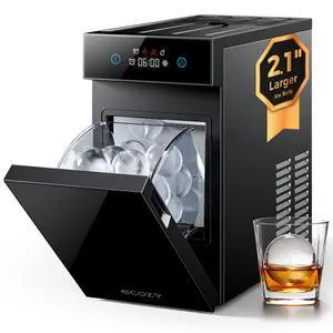 2.1" Clear Ice Ball Maker Countertop Minimal Footprint Sphere Ice | CrystalFlux Technology, 8H Timer, 1 pc in 30 Mins, 48 pcs/Day, Self-Cleaning, Home Bar Whiskey & Bourbon 2.1" Clear Ice Ball Maker Countertop Minimal Footprint Sphere Ice | CrystalFlux Technology, 8H Timer, 1 pc in 30 Mins, 48 pcs/Day, Self-Cleaning, Home Bar Whiskey & Bourbon