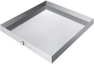 32 x 30 x 2.5 Inch Washing Machine Pan 18 GA Thickness Galvanized Steel Heavy Duty Compact Washer Drip Tray with Drain Hole & Hose Adapter 32 x 30 x 2.5 Inch Washing Machine Pan 18 GA Thickness Galvanized Steel Heavy Duty Compact Washer Drip Tray with Drain Hole & Hose Adapter