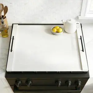 White Stove Top Cover for Gas & Electric Range | 30"x22" Farmhouse Noodle Board with Handles | RV Kitchen Workspace Saver White Stove Top Cover for Gas & Electric Range | 30"x22" Farmhouse Noodle Board with Handles | RV Kitchen Workspace Saver