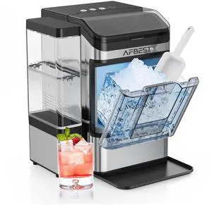 Large Capacity Countertop Ice Maker - 38 lbs/24H Output Chewable Nugget Ice, One-Touch Self-Cleaning, 3L+1.5L Dual Water Tanks, Portable Ice Machine for Home, Bar, Office, RV Large Capacity Countertop Ice Maker - 38 lbs/24H Output Chewable Nugget Ice, One-Touch Self-Cleaning, 3L+1.5L Dual Water Tanks, Portable Ice Machine for Home, Bar, Office, RV