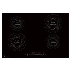 30" Built-in Induction Cooktop, 9 Levels, 240V, No Plug, 7200W | 4 burners (2x1600W, 2x2000W). Child safety lock, auto shut-off, overflow protection. Scratch-resistant glass 30" Built-in Induction Cooktop, 9 Levels, 240V, No Plug, 7200W | 4 burners (2x1600W, 2x2000W). Child safety lock, auto shut-off, overflow protection. Scratch-resistant glass