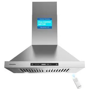 30-inch Wall Mount Range Hood, 900 CFM Full Copper Motor | Ducted/Ductless Kitchen Vent Hood with Triple Smart Controls (Gesture/Remote/Touch), Tunable LED Lighting, Stainless Steel 30-inch Wall Mount Range Hood, 900 CFM Full Copper Motor | Ducted/Ductless Kitchen Vent Hood with Triple Smart Controls (Gesture/Remote/Touch), Tunable LED Lighting, Stainless Steel