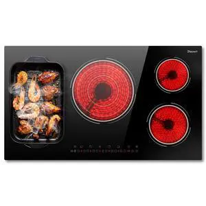 Electric Cooktop 34.25 Inch 5 Burner Powerful 9600W | 36 Inches 5 Zones Electric Stove Built-in, 3900W Flexible Zone, 99-Min Timer, Safety Lock, 220V - 240V Hard Wired, No Plug Electric Cooktop 34.25 Inch 5 Burner Powerful 9600W | 36 Inches 5 Zones Electric Stove Built-in, 3900W Flexible Zone, 99-Min Timer, Safety Lock, 220V - 240V Hard Wired, No Plug