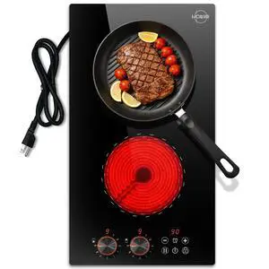 Hobsir 2 Burner Electric Cooktop 110V with Plug, 2000W Knob & Touch Control | 12 Inch Compact Kitchen Design, 99-Min Timer, Safety Lock, Pause Function and Effortless Cleanup for Daily Meals Hobsir 2 Burner Electric Cooktop 110V with Plug, 2000W Knob & Touch Control | 12 Inch Compact Kitchen Design, 99-Min Timer, Safety Lock, Pause Function and Effortless Cleanup for Daily Meals