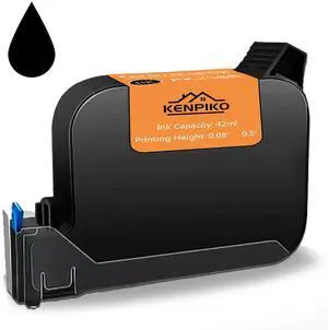 12.7mm Black Fast Dry Ink Cartridge PK2588 for Handheld Inkjet Printer KP007, 42ml Solvent Quick-Dry Ink Cartridge Replacement (Black) 12.7mm Black Fast Dry Ink Cartridge PK2588 for Handheld Inkjet Printer KP007, 42ml Solvent Quick-Dry Ink Cartridge Replacement (Black)