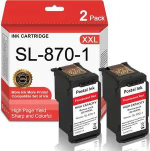 XXL SL-870-1 Fluorescent Postage Red Ink Cartridge for SendPro Mailstation | High Capacity SL-870-1 Ink Cartridges for PB New SendPro Mailstation (CSD1) Postage Meter (16ml*2) XXL SL-870-1 Fluorescent Postage Red Ink Cartridge for SendPro Mailstation | High Capacity SL-870-1 Ink Cartridges for PB New SendPro Mailstation (CSD1) Postage Meter (16ml*2)
