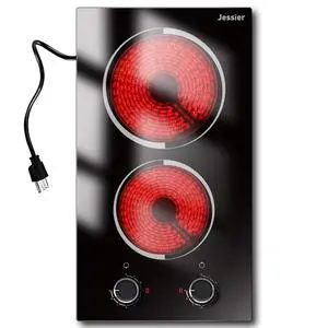 2 Burner Electric Cooktop 110V 2000W Countertop or Built-in | 12 Inch Plug in Two Burner Electric Stove 120V Portable, Knob Control, 9 Power Levels and Overheat Protection, Silver Knob 2 Burner Electric Cooktop 110V 2000W Countertop or Built-in | 12 Inch Plug in Two Burner Electric Stove 120V Portable, Knob Control, 9 Power Levels and Overheat Protection, Silver Knob