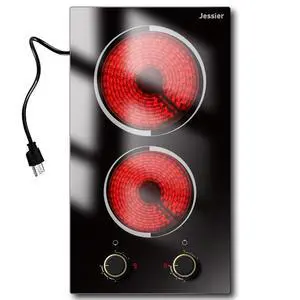 2 Burner Electric Cooktop 110V 2000W Countertop or Built-in | 12 Inch Plug in Two Burner Electric Stove 120V Portable, Knob Control, 9 Power Levels and Overheat Protection, Golden Knob 2 Burner Electric Cooktop 110V 2000W Countertop or Built-in | 12 Inch Plug in Two Burner Electric Stove 120V Portable, Knob Control, 9 Power Levels and Overheat Protection, Golden Knob