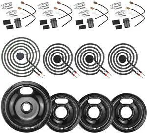 Black Burner Drip Pans and Stove Burners and 330031 Surface Element | Electric Stove Burners MP15YA(6") MP21YA(8")330031 Surface Element Receptacle Compatible for Whirl-pool Ken-more by Black Burner Drip Pans and Stove Burners and 330031 Surface Element | Electric Stove Burners MP15YA(6") MP21YA(8")330031 Surface Element Receptacle Compatible for Whirl-pool Ken-more by