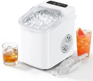Countertop Ice Maker, Portable Ice Machine with Carry Handle Basket and Scoop, 9 Bullet Cubes Ready in 6 Mins, 26lbs Daily, Self-Cleaning for Home, Kitchen, Camping, RV Countertop Ice Maker, Portable Ice Machine with Carry Handle Basket and Scoop, 9 Bullet Cubes Ready in 6 Mins, 26lbs Daily, Self-Cleaning for Home, Kitchen, Camping, RV