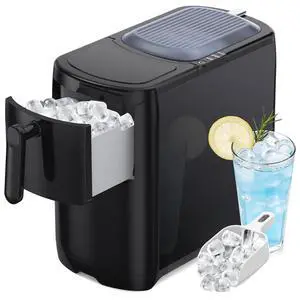 Bullet Ice Maker, 18Lbs/Day Compact Countertop Ice Makers, Removable Lid Easy to Clean, Fast 6Pcs Bullet Ice in 8 Mins, Self-Cleaning & Low Noise for Office, Bedroom, RV(Black) Bullet Ice Maker, 18Lbs/Day Compact Countertop Ice Makers, Removable Lid Easy to Clean, Fast 6Pcs Bullet Ice in 8 Mins, Self-Cleaning & Low Noise for Office, Bedroom, RV(Black)