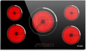 36 Inch Electric Cooktop 9200W, Built-in 240V Hard Wired | 5 Burner 36" Ceramic Cooktop, Slide-Touch Control, Timer, Safety Lock, Expandable Ring, Cut-out Size: 34.25"L x 19.3"W 36 Inch Electric Cooktop 9200W, Built-in 240V Hard Wired | 5 Burner 36" Ceramic Cooktop, Slide-Touch Control, Timer, Safety Lock, Expandable Ring, Cut-out Size: 34.25"L x 19.3"W