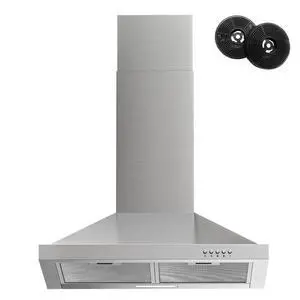 Range Hood 24 inch Wall Mount Type with Ducted/Ductless Convertible, 450 CFM Stainless Steel Chimney-Style Kitchen Hood, Over Stove Vent Hood with 3 Speed Fan, Charcoal Filters Range Hood 24 inch Wall Mount Type with Ducted/Ductless Convertible, 450 CFM Stainless Steel Chimney-Style Kitchen Hood, Over Stove Vent Hood with 3 Speed Fan, Charcoal Filters