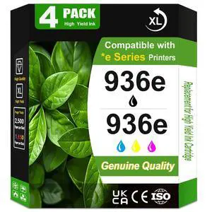 4 Pack 936 936e High Yield Ink Cartridge Use for OfficeJet 9122e OfficeJet Pro 9110b 9125e 9128e 9130b 9135e OfficeJet Pro Wide Format 9730e Printers (4S6V6LN 4S6V3LN 4S6V4LN 4S6V5LN) 4 Pack 936 936e High Yield Ink Cartridge Use for OfficeJet 9122e OfficeJet Pro 9110b 9125e 9128e 9130b 9135e OfficeJet Pro Wide Format 9730e Printers (4S6V6LN 4S6V3LN 4S6V4LN 4S6V5LN)