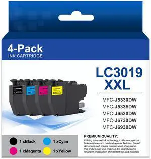 LC3019XXL LC3019 Ink Cartridges 4 Pack Compatible for Brother LC3019 Super High Yield Ink Cartridge Set for LC3019BK LC3019C LC3019M LC3019Y Ink Cartridge for MFC-J5330DW MFC-J6730DW, LC3019XXL 4PK LC3019XXL LC3019 Ink Cartridges 4 Pack Compatible for Brother LC3019 Super High Yield Ink Cartridge Set for LC3019BK LC3019C LC3019M LC3019Y Ink Cartridge for MFC-J5330DW MFC-J6730DW, LC3019XXL 4PK