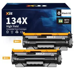 134X Toner with Chip High Yield Compatible Replacement for HP 134X Black Toner Cartridge 134A W1340X W1340A, for Laser Jet Printer M209dw MFP M234dw M234sdn M234sdw Ink Black 2 Pack 134X Toner with Chip High Yield Compatible Replacement for HP 134X Black Toner Cartridge 134A W1340X W1340A, for Laser Jet Printer M209dw MFP M234dw M234sdn M234sdw Ink Black 2 Pack