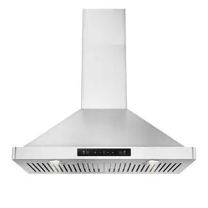 30 Inch Wall Mount Range Hood, Stainless Steel 800CFM DC Motor | 6-speed convertible ducted/ductless exhaust fan with durable stainless steel filters for kitchen ventilation 30 Inch Wall Mount Range Hood, Stainless Steel 800CFM DC Motor | 6-speed convertible ducted/ductless exhaust fan with durable stainless steel filters for kitchen ventilation