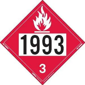 Z-IDF UN 1993 Flammable Liquid Hazmat Placard, Permanent Vinyl (Pack of 25) | Permanent Vinyl Adhesive For Outdoor Fleet Marking, Moisture Resistance, Trucks, Trailers And Containers Z-IDF UN 1993 Flammable Liquid Hazmat Placard, Permanent Vinyl (Pack of 25) | Permanent Vinyl Adhesive For Outdoor Fleet Marking, Moisture Resistance, Trucks, Trailers And Containers