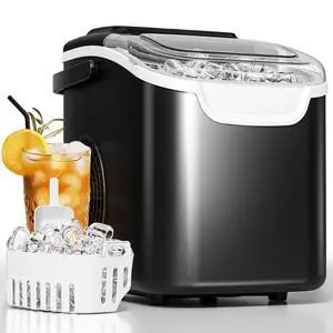 Countertop Ice Maker Machine with Handle, 8 Cubes Ready in 6 Mins, 26.5lbs/24Hrs, Self-Cleaning Portable Ice Maker/Basket and Scoop for Home/Kitchen/Camping/RV (Black/Grey) Countertop Ice Maker Machine with Handle, 8 Cubes Ready in 6 Mins, 26.5lbs/24Hrs, Self-Cleaning Portable Ice Maker/Basket and Scoop for Home/Kitchen/Camping/RV (Black/Grey)