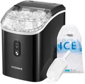 Countertop Ice Maker, 33lbs/Day Black | Chewable Nugget Ice Cube Maker Machine 10 Ice Bags Self Cleaning Ice Cube Maker Countertop Ice Maker, 33lbs/Day Black | Chewable Nugget Ice Cube Maker Machine 10 Ice Bags Self Cleaning Ice Cube Maker