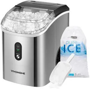 Countertop Nugget Ice Cube Maker, 33lbs/Day Silver | Electric Portable Compact Automatic Chewable Nugget Ice Maker Machine with Hand Scoop 10 Ice Bags and Self Cleaning Function Countertop Nugget Ice Cube Maker, 33lbs/Day Silver | Electric Portable Compact Automatic Chewable Nugget Ice Maker Machine with Hand Scoop 10 Ice Bags and Self Cleaning Function