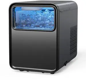 Ice Maker Countertop, 9 Ice Cubes in 6 mins, 26.5LBS /24H | 2 Sizes of Bullet Ice, Self-Cleaning, 1.5L Portable Ice Machine,with Basket and Scoop, Idea for Home Kitchen Party Camping RV Ice Maker Countertop, 9 Ice Cubes in 6 mins, 26.5LBS /24H | 2 Sizes of Bullet Ice, Self-Cleaning, 1.5L Portable Ice Machine,with Basket and Scoop, Idea for Home Kitchen Party Camping RV