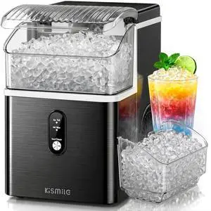Nugget Ice Maker Countertop, 35Lbs/24H Pebble Ice Maker with Chewable Pellet ice, First Ice in 7 Mins, Self-Cleaning Ice Machine with Removable Basket for Home & Kitchen(Black) Nugget Ice Maker Countertop, 35Lbs/24H Pebble Ice Maker with Chewable Pellet ice, First Ice in 7 Mins, Self-Cleaning Ice Machine with Removable Basket for Home & Kitchen(Black)