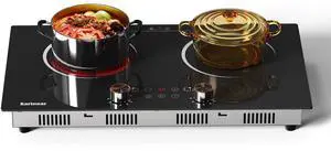 Electric Cooktop 2 Burner, 110V Electri Stove Top, Knob Control | 2000W 110v Outlet Plug-in Electric Hot Plate, Countertop or Built-in Install, Timer, Safety Lock, 9 Power Level, 24 Inch Electric Cooktop 2 Burner, 110V Electri Stove Top, Knob Control | 2000W 110v Outlet Plug-in Electric Hot Plate, Countertop or Built-in Install, Timer, Safety Lock, 9 Power Level, 24 Inch