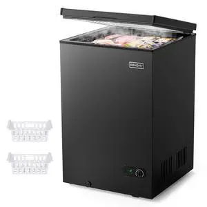 Upgraded 3.5 Cu.Ft Chest Freezer with Removable Basket, Small Deep Freezer Adjustable 7 Thermostat, Quiet Mini Freezer Free-Standing Top Door, Energy Saving for Garage/Basement/Dorm/Home,Black Upgraded 3.5 Cu.Ft Chest Freezer with Removable Basket, Small Deep Freezer Adjustable 7 Thermostat, Quiet Mini Freezer Free-Standing Top Door, Energy Saving for Garage/Basement/Dorm/Home,Black