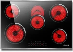 Electric Cooktop 30 Inch 5 Burner 8400W High Power 240V | 5 Burners 30" Electric Stove Built-in with Metal Frame Protection, Timer, Safety Lock, Expandable Ring, 240V Hard Wired Electric Cooktop 30 Inch 5 Burner 8400W High Power 240V | 5 Burners 30" Electric Stove Built-in with Metal Frame Protection, Timer, Safety Lock, Expandable Ring, 240V Hard Wired