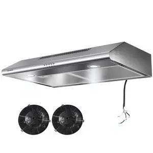 30 inch Under Cabinet Range Hood, 400 CFM Dual Motors | Dual Round LED Lights & 2 Charcoal Filters Kitchen Vent, Hardwired with Install Template, Stainless Steel, Ducted/Ductless 30 inch Under Cabinet Range Hood, 400 CFM Dual Motors | Dual Round LED Lights & 2 Charcoal Filters Kitchen Vent, Hardwired with Install Template, Stainless Steel, Ducted/Ductless